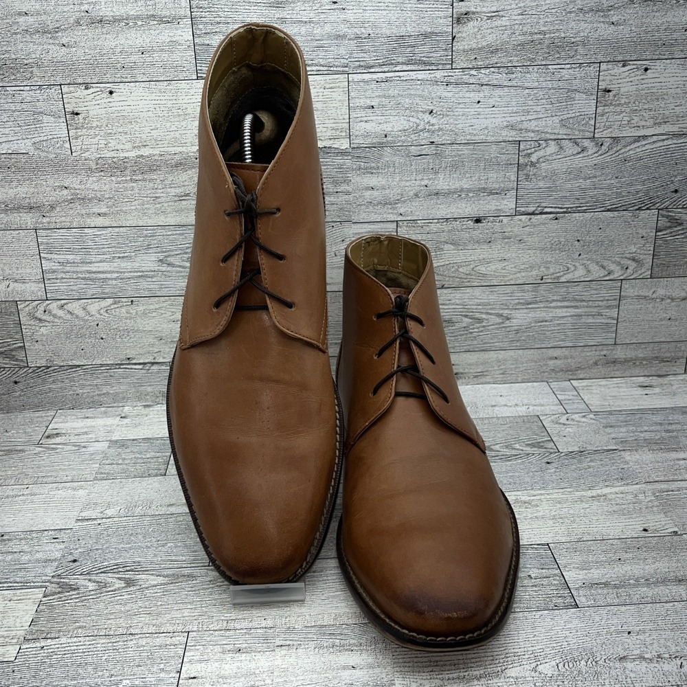 Florsheim Montinaro Brown Leather Plain Toe Chukka Boots 11739-257 Men Sz 10.5D